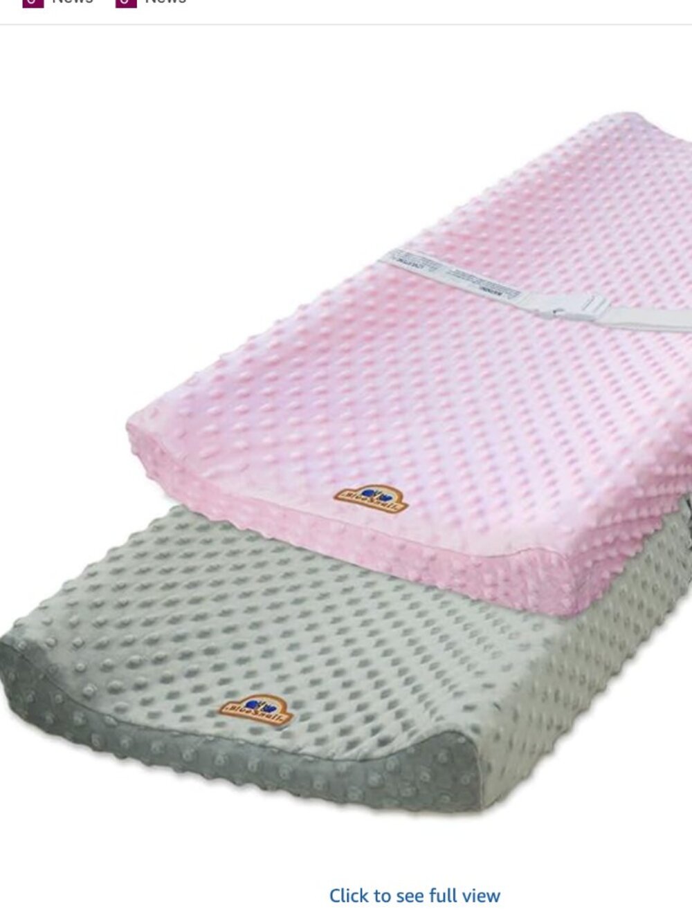 Pottery Barn Kids pink Luxe Chamois Changing Pad and 2 bluesnail covers - Picture 1 of 13
